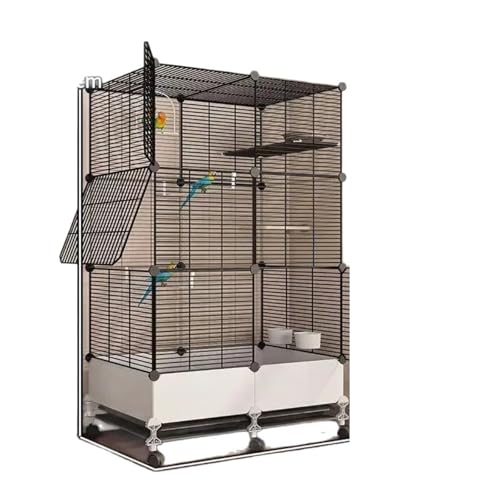 Elegantes, breites Vogelhaus, Villa, Anti-Scatter-Dekor for Nymphensittiche, Finken, Papageien, Mynah-Sittiche, großer Käfig, idealer Vogelschutz von ZGCrumphant