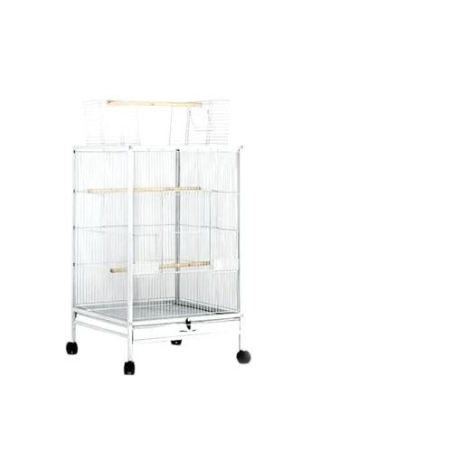 Große Villa Zucht Kanarienvogel Käfige Papagei Metall Vogel Haustier Hütte Käfige Wellensittich Wachtel Haustier Produkte(White) von ZGCrumphant