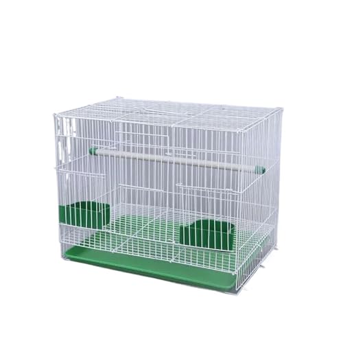 Großer Faltbarer Papagei-Kanarienvogel-Beobachtungs- und Zucht-Rostschutz-Metall-Vogelkäfig-Nest-Dekoration mit Tablett-Futterspiel-Ständerbalken(White,50x33x33 6parts) von ZGCrumphant