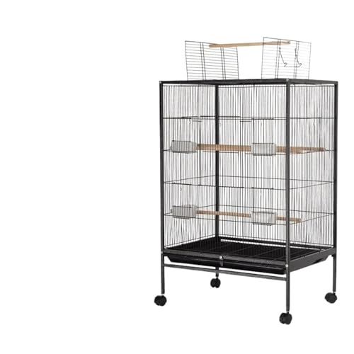 Großer Vogelkäfig aus Metall mit Holzständer for Sittiche, Unzertrennliche, Nymphensittiche, Sittiche, Hauspapageien, Spielplatz, Aktivitätszentrum(Color 1) von ZGCrumphant