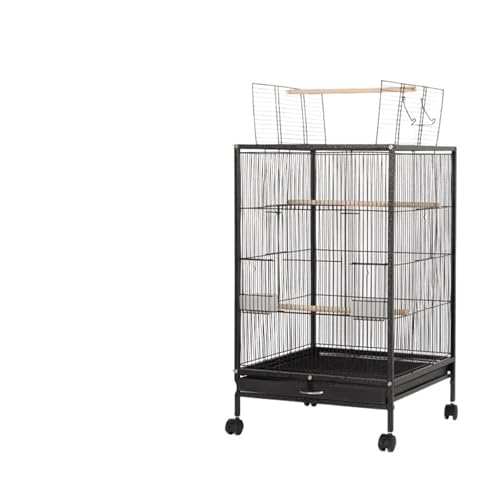 Großer Vogelkäfig aus Metall mit Holzständer for Sittiche, Unzertrennliche, Nymphensittiche, Sittiche, Hauspapageien, Spielplatz, Aktivitätszentrum(Color 3) von ZGCrumphant