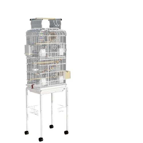 Metall Wellensittich Große Vogelkäfig Feeder Outdoor Papagei Stand Vogelkäfig Garten Möbel(Color 2) von ZGCrumphant