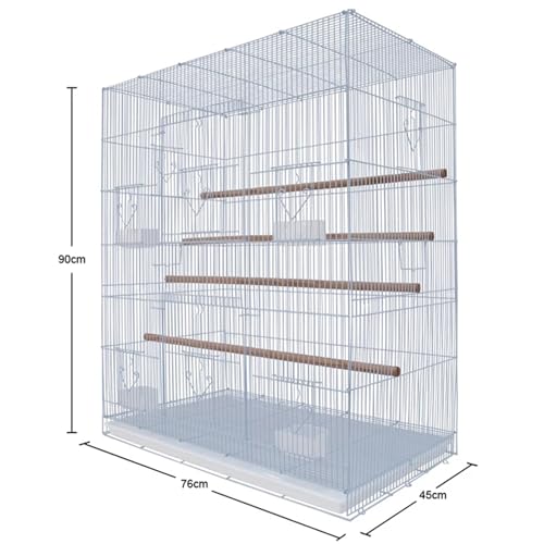 Metalldraht-Vogelzuchtkäfig, weiß, großer Papageienkäfig, faltbares Vogelhaus Metalldraht-Vogelzuchtkäfig, weiß, großer Papageienkäfig, faltbares Vogelhaus von ZGCrumphant