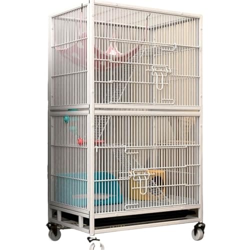 Mit Rad Großes Eichhörnchen Honigbeutel-Gleiter Fliegendes Känguru Dreistöckige Villa Longcat Nerz Haustiervogel Papageienkäfig Vierkantrohrkäfig(61x41x107cm Wheels) von ZGCrumphant