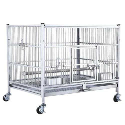 Vogelkäfig aus Edelstahl 304 mit großer Kapazität, Zuchtkäfig for Unzertrennliche, Paarungsbox, multifunktionaler Vogelhaus-Papageienkäfig Vogelkäfig aus Edelstahl 304 mit großer Kapazität, Zuchtkäfig for Unzertrennliche, Paarungsbox, multifunktionaler Vogelhaus-Papageienkäfig von ZGCrumphant