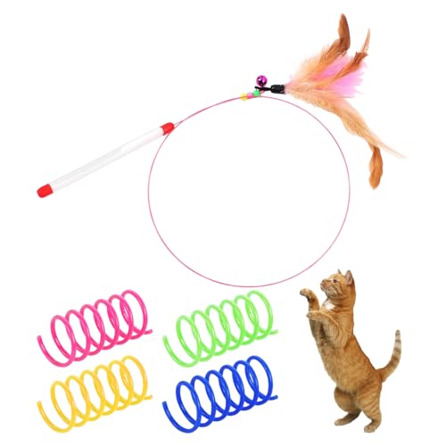 ZGDEIWGF 1 Stück Lustiger Katzenstab Und 4 Stück Federspielzeug, Haustierbedarf, Katzenspielzeug, Interaktives Haustierspielzeug, Kunststofffedern ZGDEIWGF 1 Stück Lustiger Katzenstab Und 4 Stück Federspielzeug, Haustierbedarf, Katzenspielzeug, Interaktives Haustierspielzeug, Kunststofffedern von ZGDEIWGF