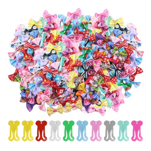 ZGDEIWGF 100 Schleifen, 10 Knochenhaar-Accessoires, Hundefliegen, Hundehaarschleifen, Hundehaarschleifen, Hundepflegezubehör, Hundehalsbandschleifen ZGDEIWGF 100 Schleifen, 10 Knochenhaar-Accessoires, Hundefliegen, Hundehaarschleifen, Hundehaarschleifen, Hundepflegezubehör, Hundehalsbandschleifen von ZGDEIWGF