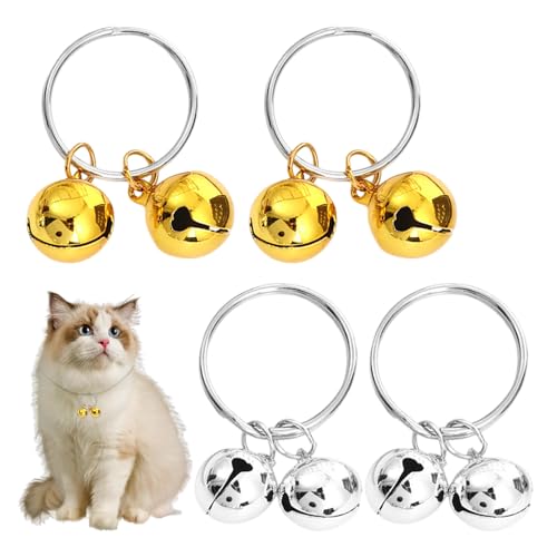 ZGDEIWGF 4 Stück Doppelglockenanhänger, Haustierglocken, Halsbandglocken Für Katzen Und Hunde, Haustier-Tracker, Schlüsselanhänger-Ornamente ZGDEIWGF 4 Stück Doppelglockenanhänger, Haustierglocken, Halsbandglocken Für Katzen Und Hunde, Haustier-Tracker, Schlüsselanhänger-Ornamente von ZGDEIWGF