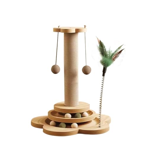 ZGFHLI Holzkugel-Katzenkarussell,Interaktives Katzenspielzeug Aus Holz,2-Lagiger Drehteller Interaktives Katzen Spielzeug,Katzenkarussell,Rasselbällen,Feder Für Katzen Und Kätzchen,D ZGFHLI Holzkugel-Katzenkarussell,Interaktives Katzenspielzeug Aus Holz,2-Lagiger Drehteller Interaktives Katzen Spielzeug,Katzenkarussell,Rasselbällen,Feder Für Katzen Und Kätzchen,D von ZGFHLI
