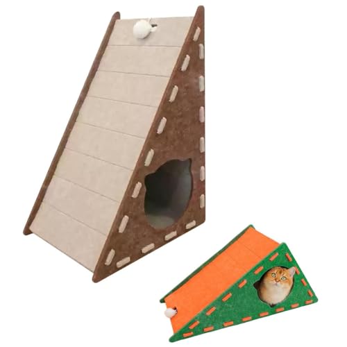 ZGFHLI Katzen Höhlenbett,Katzenbett Flauschig Dreieckig,Abriebfestes Katzenkratzbret Aus Hochwertigem Sisal,Kratzfest Filz Kätzchen Hideaway Bett,Haustierbett Katze,Braun ZGFHLI Katzen Höhlenbett,Katzenbett Flauschig Dreieckig,Abriebfestes Katzenkratzbret Aus Hochwertigem Sisal,Kratzfest Filz Kätzchen Hideaway Bett,Haustierbett Katze,Braun von ZGFHLI