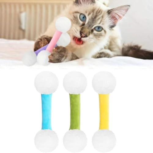 ZGFHLI Q Tip Cat Toy,Giant Qtip Cat Toy Set with Catnip,Soft Plush Kittys Qtip Toy with Catnip,Sturdy Teething Chewtoy,Zahnreinigungsset Interactive Kitty Kick Sticks (3pcs),A von ZGFHLI