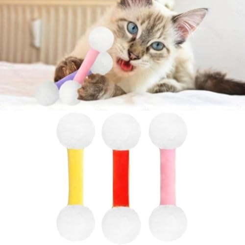 ZGFHLI Q Tip Cat Toy,Giant Qtip Cat Toy Set with Catnip,Soft Plush Kittys Qtip Toy with Catnip,Sturdy Teething Chewtoy,Zahnreinigungsset Interactive Kitty Kick Sticks (3pcs),B von ZGFHLI