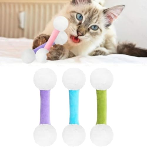ZGFHLI Q Tip Cat Toy,Giant Qtip Cat Toy Set with Catnip,Soft Plush Kittys Qtip Toy with Catnip,Sturdy Teething Chewtoy,Zahnreinigungsset Interactive Kitty Kick Sticks (3pcs),C von ZGFHLI