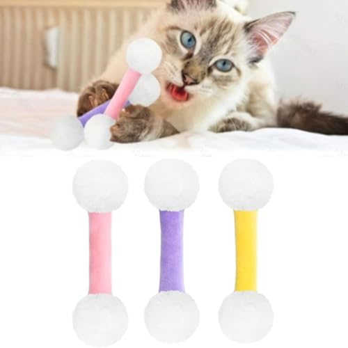 ZGFHLI Q Tip Cat Toy,Giant Qtip Cat Toy Set with Catnip,Soft Plush Kittys Qtip Toy with Catnip,Sturdy Teething Chewtoy,Zahnreinigungsset Interactive Kitty Kick Sticks (3pcs),D von ZGFHLI