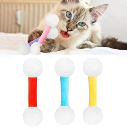 ZGFHLI Q Tip Cat Toy,Giant Qtip Cat Toy Set with Catnip,Soft Plush Kittys Qtip Toy with Catnip,Sturdy Teething Chewtoy,Zahnreinigungsset Interactive Kitty Kick Sticks (3pcs),E von ZGFHLI