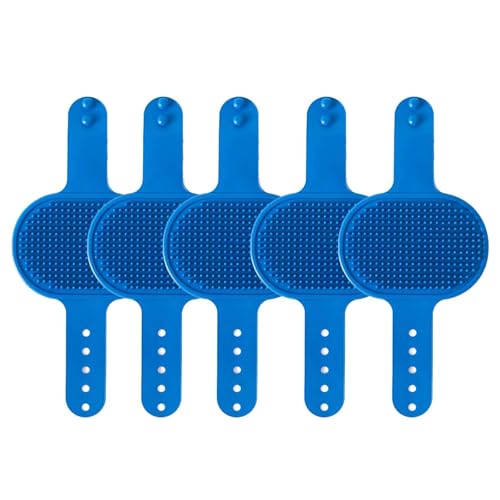 ZGFHLI Silicone Grooming Strap Pad for Cats,Silicone Grooming Strap Pad – 2-In-1 Self-Groomer,Cat Self Groomer Brush for Climbing Frames Table Legs, for Cats & Dogs(5Pcs),Blau von ZGFHLI