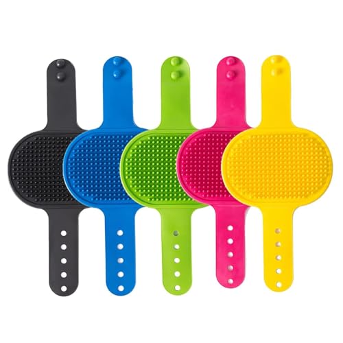 ZGFHLI Silicone Grooming Strap Pad for Cats,Silicone Grooming Strap Pad – 2-In-1 Self-Groomer,Cat Self Groomer Brush for Climbing Frames Table Legs, for Cats & Dogs(5Pcs),Multi Colored von ZGFHLI