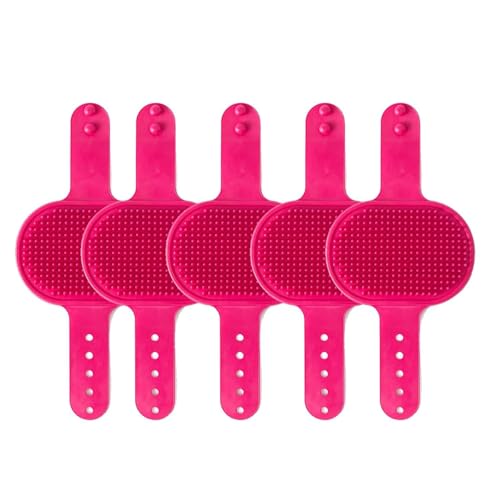 ZGFHLI Silicone Grooming Strap Pad for Cats,Silicone Grooming Strap Pad – 2-In-1 Self-Groomer,Cat Self Groomer Brush for Climbing Frames Table Legs, for Cats & Dogs(5Pcs),Rosa von ZGFHLI