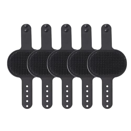 ZGFHLI Silicone Grooming Strap Pad for Cats,Silicone Grooming Strap Pad – 2-In-1 Self-Groomer,Cat Self Groomer Brush for Climbing Frames Table Legs, for Cats & Dogs(5Pcs),Schwarz von ZGFHLI