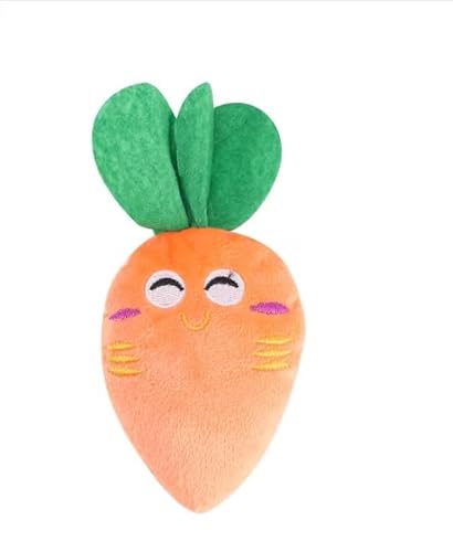 ZGLUZP 1 x weiches Spielzeug für Welpen, niedliches Karotten-Plüsch-Kauspielzeug mit Quietschgeräuschen, für Hunde und Katzen, Geburtstags- und Weihnachtsgeschenke (orange) von ZGLUZP