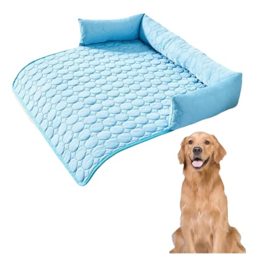 ZGWRYI Cooling Sofa Bed,Dog Bed,Four Seasons Universal Ice Silk Cool Pad,Small and Medium Cat and Dog Pet Pad(Blue,75 * 75cm) von ZGWRYI