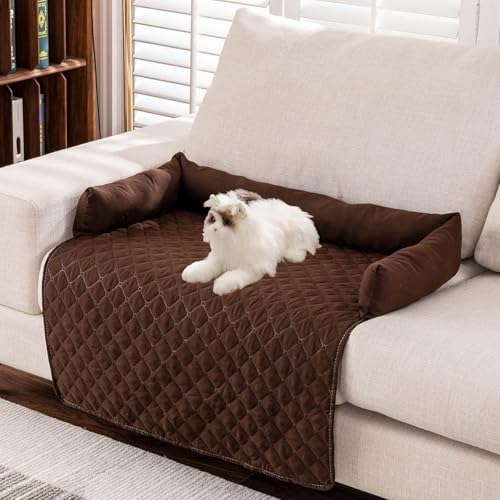 ZGWRYI Cooling Sofa Bed,Four Seasons Universal Cooling Pad Made of Ice Silk Dog Coolings Mat,Dog Couch Bed for Sofa,Floor,Car(Brown,75 * 120cm) von ZGWRYI