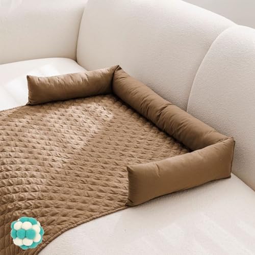 ZGWRYI Kühlendes Katzen- und Hunde-Sofabett – Kühlmatte aus Eisseide, Vier-Jahreszeiten-Universal, Aller Größen, Maschinenwaschbar(Braun,90 * 90) von ZGWRYI