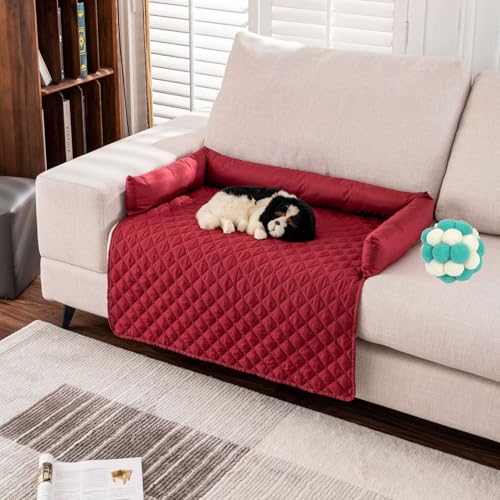 ZGWRYI Kühlendes Katzen- und Hunde-Sofabett – Kühlmatte aus Eisseide, Vier-Jahreszeiten-Universal, Aller Größen, Maschinenwaschbar(Rot,90 * 120) von ZGWRYI