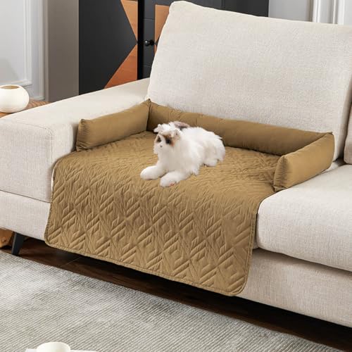 ZGWRYI Kühlendes Schlafsofa,Hundebett,maschinenwaschbares hundebett Sommer-Komfortmatte für kleine bis große Haustiere(Khaki,75 * 75cm) von ZGWRYI