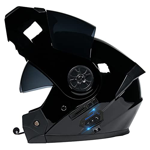 ZHANGJIN Integralhelm Motorradhelm Integriertes Bluetooth Headset Für Motorrad Flip Helme Modularer Flip Helm Mit DOT/ECE Zugelassener, Geeignet Zum Reiten Im Freien 2,M=(55~56CM) von ZHANGJIN