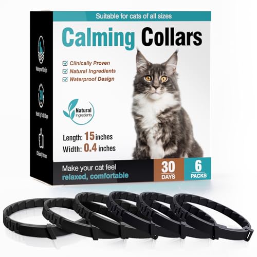 Beruhigendes Halsband für Katzen, 6 Stück, beruhigende Pheromone, Halsband, Stress- und Angstlinderung für 30 Tage, Pheromon-Halsbänder, verstellbar, beruhigende Pflegeprodukte, Anti-Aggression Beruhigendes Halsband für Katzen, 6 Stück, beruhigende Pheromone, Halsband, Stress- und Angstlinderung für 30 Tage, Pheromon-Halsbänder, verstellbar, beruhigende Pflegeprodukte, Anti-Aggression von ZHANGK
