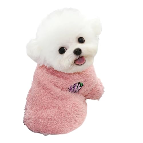 Hundekleidung Warmes Welpenoutfit Chihuahua Haustierkleidung für kleine Hunde Mantel Hoodie Obst Haustierkleidung (Farbe: Einfarbig, Größe: XXL) von ZHAOAM