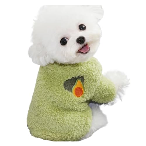 Hundekleidung Warmes Welpenoutfit Chihuahua Haustierkleidung für kleine Hunde Mantel Hoodie Obst Haustierkleidung (Farbe: Grün, Größe: XL) von ZHAOAM