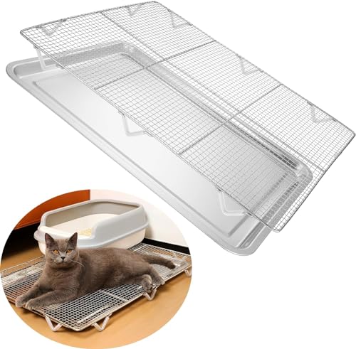 ZHAOMAN Cat Litter mat, Stainless Steel Oversized cat Litter Box mat, Easy to clean ZHAOMAN Cat Litter mat, Stainless Steel Oversized cat Litter Box mat, Easy to clean von ZHAOMAN