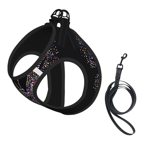 L Leash Hundegeschirr, kleine Größe, Blumen-Schmetterlings-Druck, Haustier-Leinen-Set, reflektierend, für Outdoor und Spaziergänge mit dem Hund von ZHAOUR