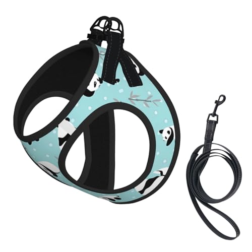 L Leash Hundegeschirr, kleine Größe, Cartoon-Pandabär-Druck, Haustier-Leinen-Set, reflektierend, für Outdoor und Spaziergänge mit dem Hund L Leash Hundegeschirr, kleine Größe, Cartoon-Pandabär-Druck, Haustier-Leinen-Set, reflektierend, für Outdoor und Spaziergänge mit dem Hund von ZHAOUR