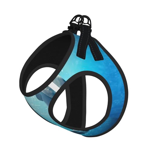 L Leash Hundegeschirr, kleine Größe, Delfin im Meer, reflektierend, für Outdoor und Spaziergänge mit dem Hund von ZHAOUR
