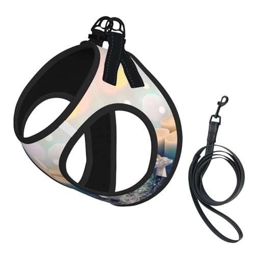 L Leash Hundegeschirr, kleine Größe, Merry Christmas, Kerzendruck, Haustier-Leinen-Set, reflektierend, für Outdoor und Spaziergänge mit dem Hund L Leash Hundegeschirr, kleine Größe, Merry Christmas, Kerzendruck, Haustier-Leinen-Set, reflektierend, für Outdoor und Spaziergänge mit dem Hund von ZHAOUR