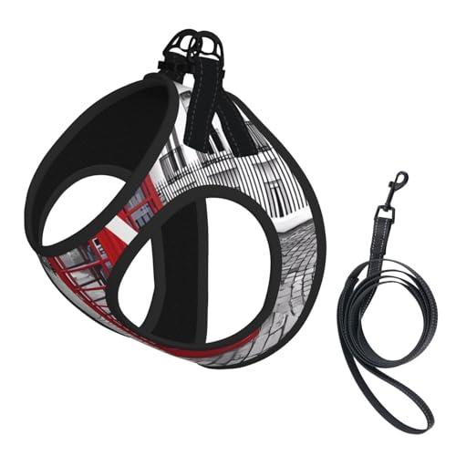 L Leash Hundegeschirr, kleine Größe, Telefonzelle mit London-Motiv, bedruckt, reflektierend, für draußen und mit dem Hund spazieren gehen von ZHAOUR