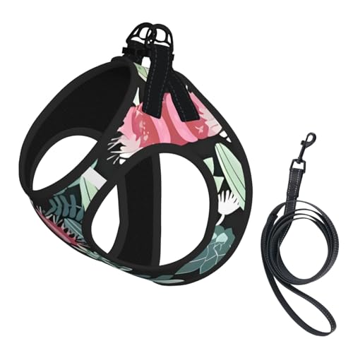 L Leash Hundegeschirr, kleine Größe, a7ee6b7db5860ad7fb56e2b36a60a39 (1) bedrucktes Haustier-Leinen-Set, reflektierend, für Outdoor und Spaziergänge mit dem Hund von ZHAOUR