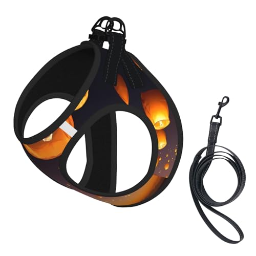 L Leash Hundegeschirr, kleine Größe, chinesische fliegende Laternen, bedruckt, Haustier-Leinen-Set, reflektierend, für Outdoor und Spaziergänge mit dem Hund L Leash Hundegeschirr, kleine Größe, chinesische fliegende Laternen, bedruckt, Haustier-Leinen-Set, reflektierend, für Outdoor und Spaziergänge mit dem Hund von ZHAOUR