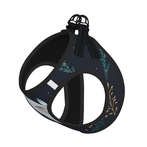 L Leash Hundegeschirr, kleine Größe, niedliches weißes Kaninchenmuster, Haustier-Leinen-Set, reflektierend, für Outdoor und Spaziergänge mit dem Hund von ZHAOUR