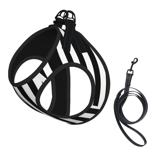 L Leash Hundegeschirr, kleine Größe, schwarz-weiß gestreift, reflektierend, für draußen und mit dem Hund spazieren gehen L Leash Hundegeschirr, kleine Größe, schwarz-weiß gestreift, reflektierend, für draußen und mit dem Hund spazieren gehen von ZHAOUR