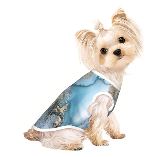 L Pet Atmungsaktives ärmelloses T-Shirt – leichtes Tanktop mit Marmor-Druck, Outfit für kleine und mittelgroße Hunde von ZHAOUR