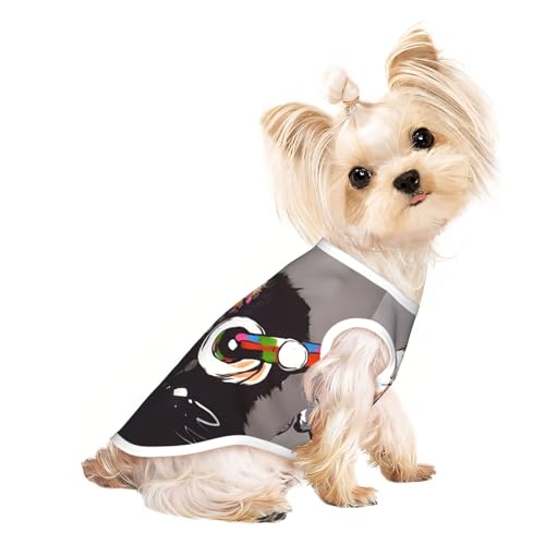 L Pet atmungsaktives ärmelloses T-Shirt – leichtes Affenmusik-Print-Tanktop für kleine und mittelgroße Hunde L Pet atmungsaktives ärmelloses T-Shirt – leichtes Affenmusik-Print-Tanktop für kleine und mittelgroße Hunde von ZHAOUR