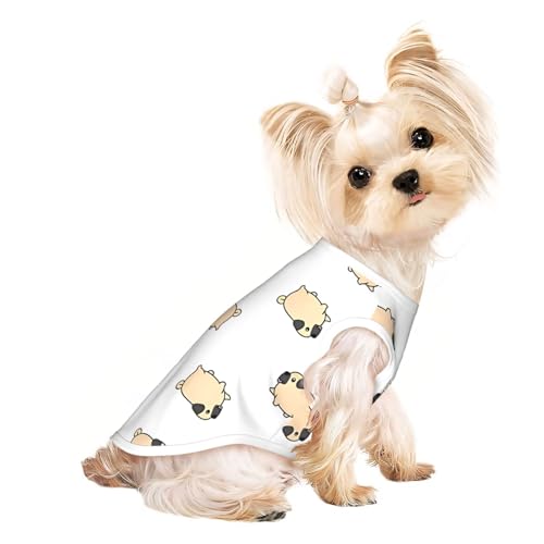 L Pet atmungsaktives ärmelloses T-Shirt – leichtes Tanktop mit Mops-Print für kleine und mittelgroße Hunde L Pet atmungsaktives ärmelloses T-Shirt – leichtes Tanktop mit Mops-Print für kleine und mittelgroße Hunde von ZHAOUR