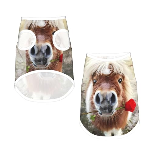 L Pet atmungsaktives ärmelloses T-Shirt – leichtes Tanktop mit Pferde- und Rosen-Print für kleine und mittelgroße Hunde L Pet atmungsaktives ärmelloses T-Shirt – leichtes Tanktop mit Pferde- und Rosen-Print für kleine und mittelgroße Hunde von ZHAOUR
