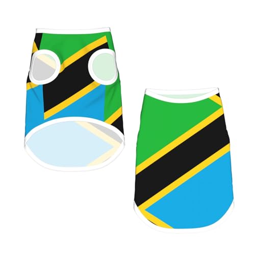 L Pet atmungsaktives ärmelloses T-Shirt – leichtes Tanktop mit Tansania-Flagge, für kleine und mittelgroße Hunde L Pet atmungsaktives ärmelloses T-Shirt – leichtes Tanktop mit Tansania-Flagge, für kleine und mittelgroße Hunde von ZHAOUR