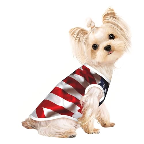 L Pet atmungsaktives ärmelloses T-Shirt – leichtes Tanktop mit amerikanischer Flagge, Outfit für kleine und mittelgroße Hunde L Pet atmungsaktives ärmelloses T-Shirt – leichtes Tanktop mit amerikanischer Flagge, Outfit für kleine und mittelgroße Hunde von ZHAOUR