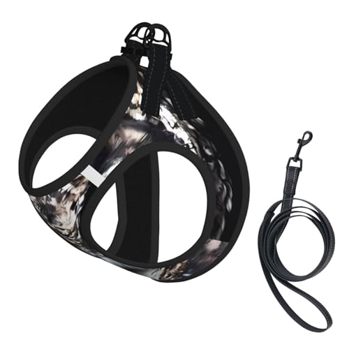 M Leash Hundegeschirr, kleine Größe, gelbe Augen, Eulen-Druck, Haustier-Leinen-Set, reflektierend, für Outdoor und Spaziergänge mit dem Hund M Leash Hundegeschirr, kleine Größe, gelbe Augen, Eulen-Druck, Haustier-Leinen-Set, reflektierend, für Outdoor und Spaziergänge mit dem Hund von ZHAOUR